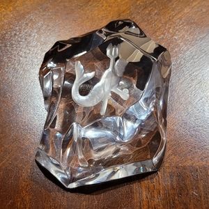 Signed VSL Val Saint Lambert CRYSTAL PAPERWEIGHT Iceberg NEPTUNE Rock VINTAGE
